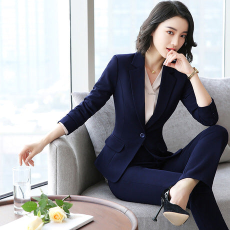 Women's suits spring and autumn new fashion temperament high-end professional wear wild trousers women's two-piece suit