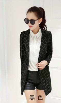 Fashion women's OL commuter professional small suit 2018 autumn and winter new temperament wild long section ladies suit trend