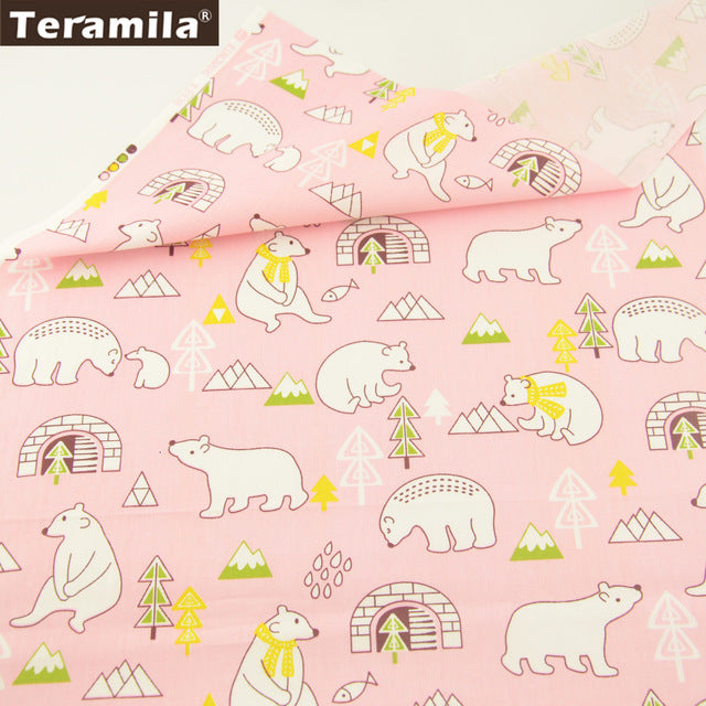 Teramila 100% Cotton Fabric Meters 50x160cm Animal Cartoon Design Telas DIY Patchwork Cloth Craft Tissus Qulits Sewing Bedsheet