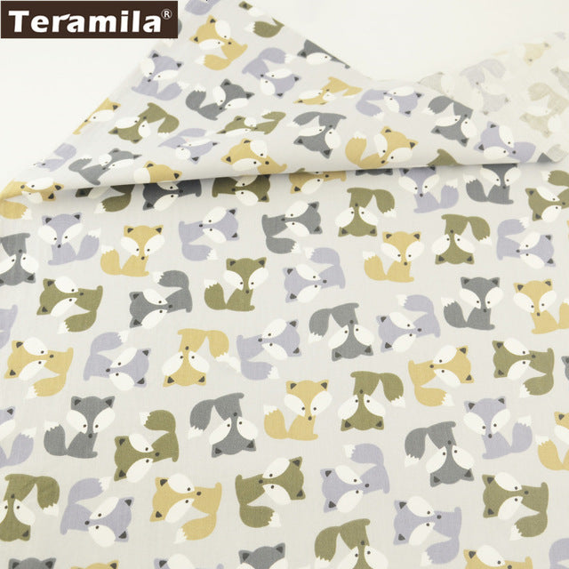 Teramila 100% Cotton Fabric Meters 50x160cm Animal Cartoon Design Telas DIY Patchwork Cloth Craft Tissus Qulits Sewing Bedsheet