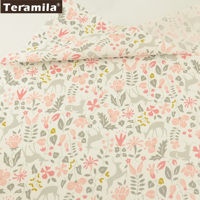 Teramila 100% Cotton Fabric Meters 50x160cm Animal Cartoon Design Telas DIY Patchwork Cloth Craft Tissus Qulits Sewing Bedsheet