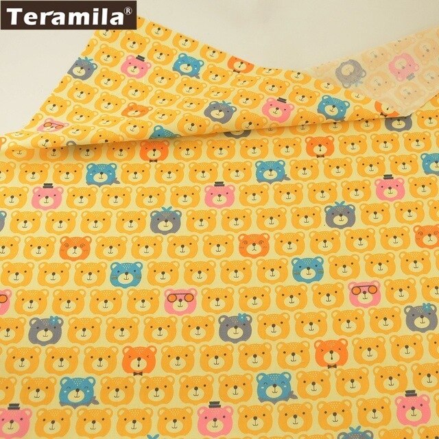 Teramila 100% Cotton Fabric Meters 50x160cm Animal Cartoon Design Telas DIY Patchwork Cloth Craft Tissus Qulits Sewing Bedsheet