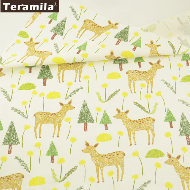 Teramila 100% Cotton Fabric Meters 50x160cm Animal Cartoon Design Telas DIY Patchwork Cloth Craft Tissus Qulits Sewing Bedsheet