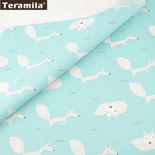 Teramila 100% Cotton Fabric Meters 50x160cm Animal Cartoon Design Telas DIY Patchwork Cloth Craft Tissus Qulits Sewing Bedsheet