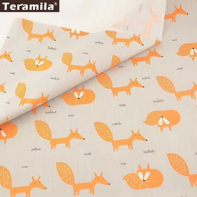 Teramila 100% Cotton Fabric Meters 50x160cm Animal Cartoon Design Telas DIY Patchwork Cloth Craft Tissus Qulits Sewing Bedsheet