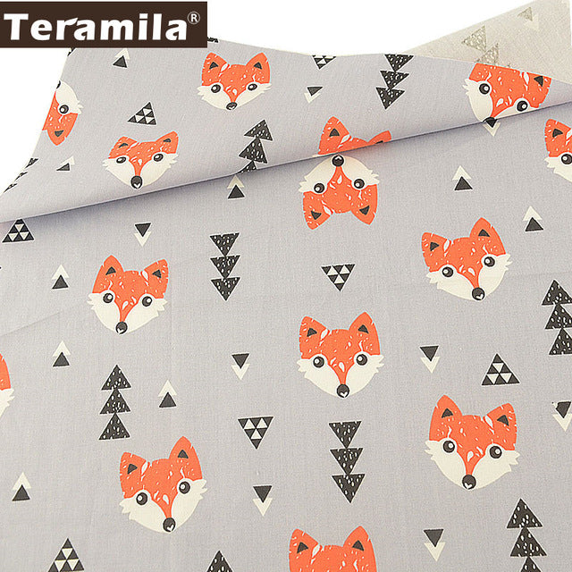 Teramila 100% Cotton Fabric Meters 50x160cm Animal Cartoon Design Telas DIY Patchwork Cloth Craft Tissus Qulits Sewing Bedsheet