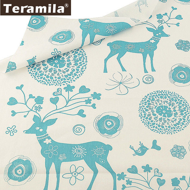 Teramila 100% Cotton Fabric Meters 50x160cm Animal Cartoon Design Telas DIY Patchwork Cloth Craft Tissus Qulits Sewing Bedsheet