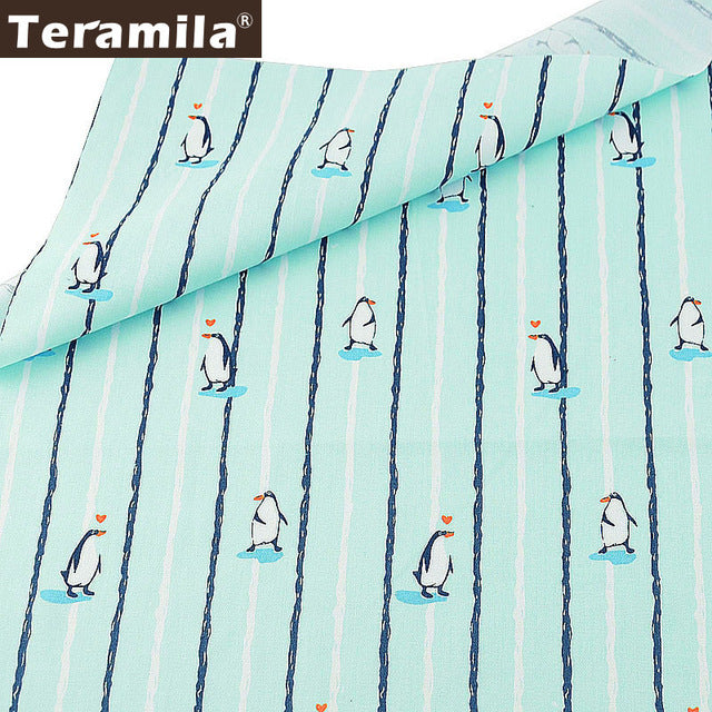 Teramila 100% Cotton Fabric Meters 50x160cm Animal Cartoon Design Telas DIY Patchwork Cloth Craft Tissus Qulits Sewing Bedsheet