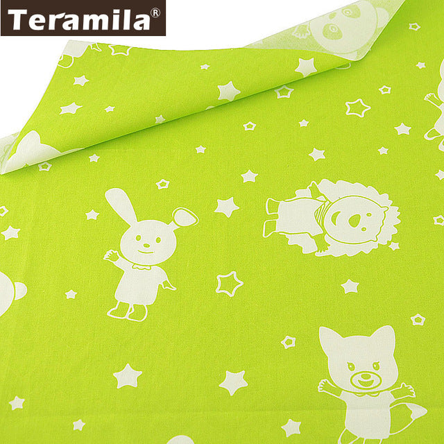 Teramila 100% Cotton Fabric Meters 50x160cm Animal Cartoon Design Telas DIY Patchwork Cloth Craft Tissus Qulits Sewing Bedsheet