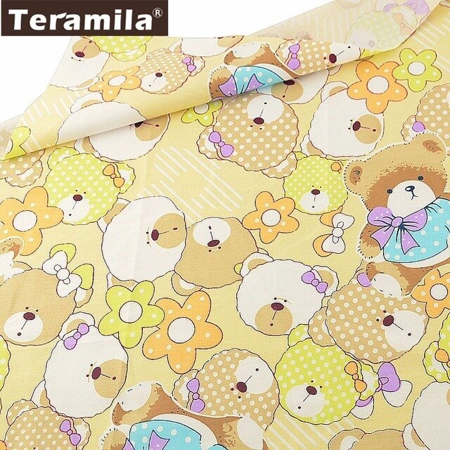 Teramila 100% Cotton Fabric Meters 50x160cm Animal Cartoon Design Telas DIY Patchwork Cloth Craft Tissus Qulits Sewing Bedsheet