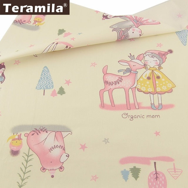 Teramila 100% Cotton Fabric Meters 50x160cm Animal Cartoon Design Telas DIY Patchwork Cloth Craft Tissus Qulits Sewing Bedsheet