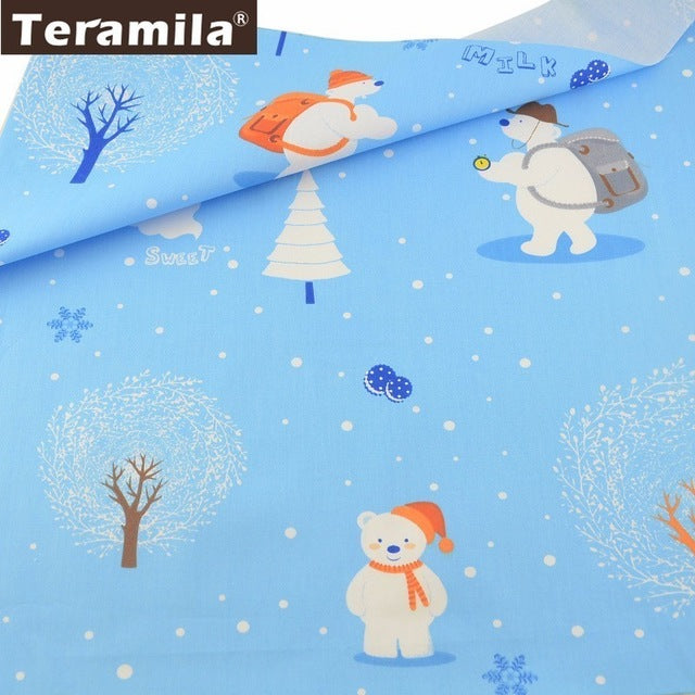 Teramila 100% Cotton Fabric Meters 50x160cm Animal Cartoon Design Telas DIY Patchwork Cloth Craft Tissus Qulits Sewing Bedsheet