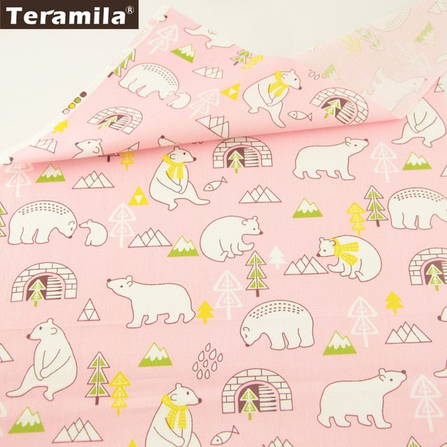 Teramila 100% Cotton Fabric Animal Design Telas 40x50cm/pcs DIY Patchwork Stoffen Kids Cloth Craft Home Fat Quarter Pillow Tissu