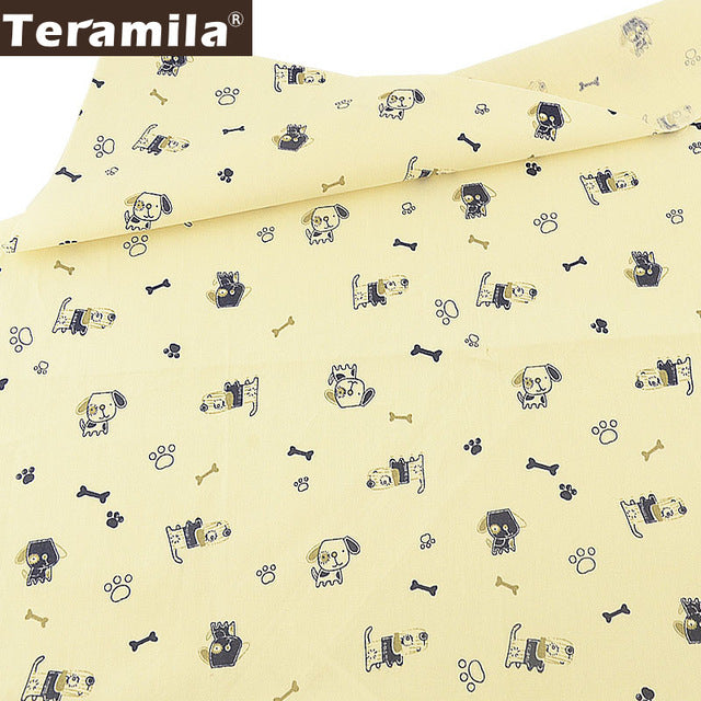 Teramila 100% Cotton Fabric Animal Design Telas 40x50cm/pcs DIY Patchwork Stoffen Kids Cloth Craft Home Fat Quarter Pillow Tissu