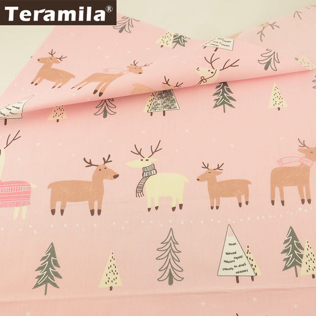 Teramila 100% Cotton Fabric Animal Design Telas 40x50cm/pcs DIY Patchwork Stoffen Kids Cloth Craft Home Fat Quarter Pillow Tissu