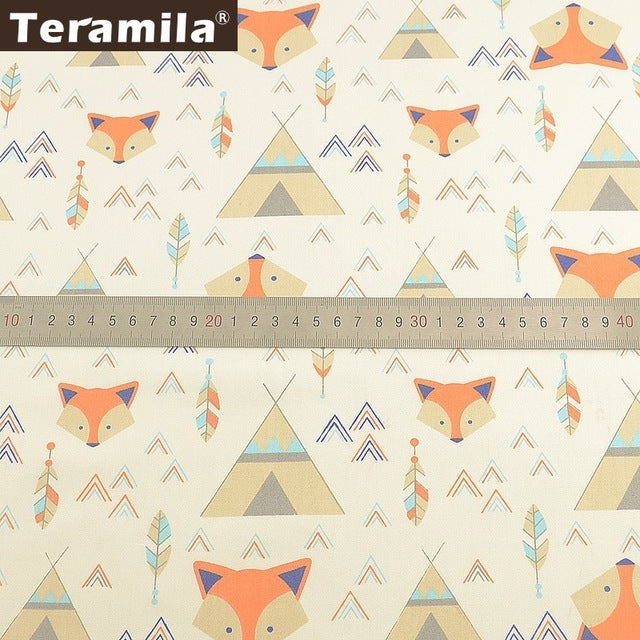 Teramila 100% Cotton Fabric Flowers Animal Cartoon Design Telas Patchwork Algodon Cloth 50x50cm Tissu DIY Baby Quilts Cushion