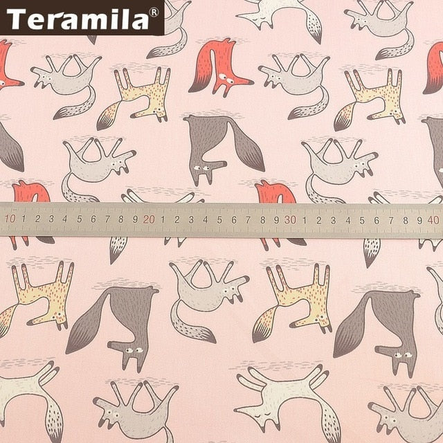 Teramila 100% Cotton Fabric Flowers Animal Cartoon Design Telas Patchwork Algodon Cloth 50x50cm Tissu DIY Baby Quilts Cushion