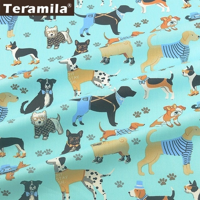 Teramila 100% Cotton Fabric Flowers Animal Cartoon Design Telas Patchwork Algodon Cloth 50x50cm Tissu DIY Baby Quilts Cushion