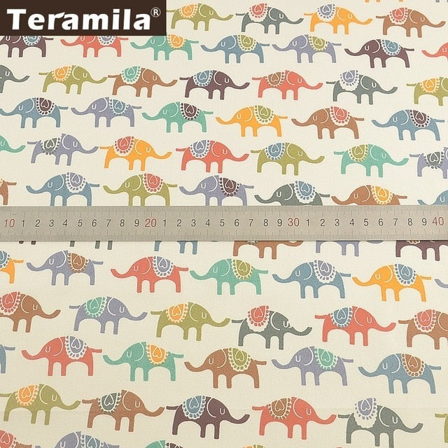 Teramila 100% Cotton Fabric Flowers Animal Cartoon Design Telas Patchwork Algodon Cloth 50x50cm Tissu DIY Baby Quilts Cushion