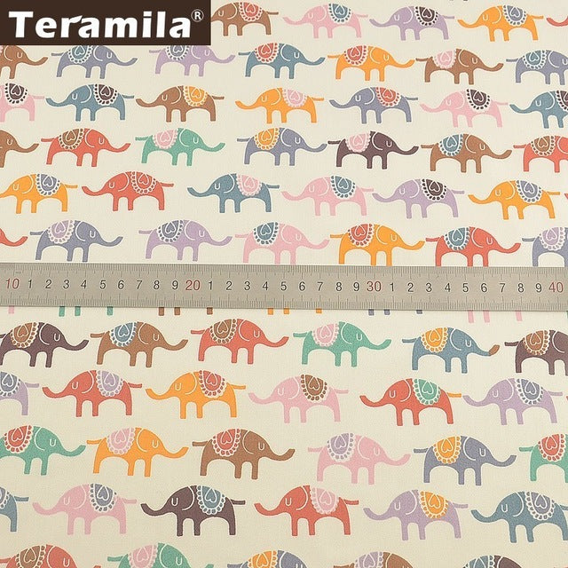 Teramila 100% Cotton Fabric Flowers Animal Cartoon Design Telas Patchwork Algodon Cloth 50x50cm Tissu DIY Baby Quilts Cushion