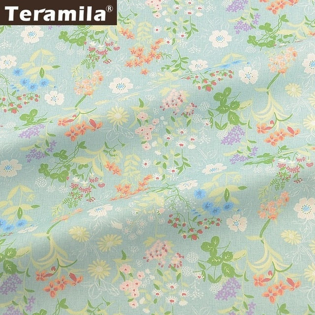 Teramila 100% Cotton Fabric Flowers Animal Cartoon Design Telas Patchwork Algodon Cloth 50x50cm Tissu DIY Baby Quilts Cushion