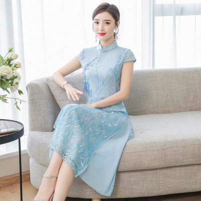 Asian design boutique embroidery elegant party aodai dresses